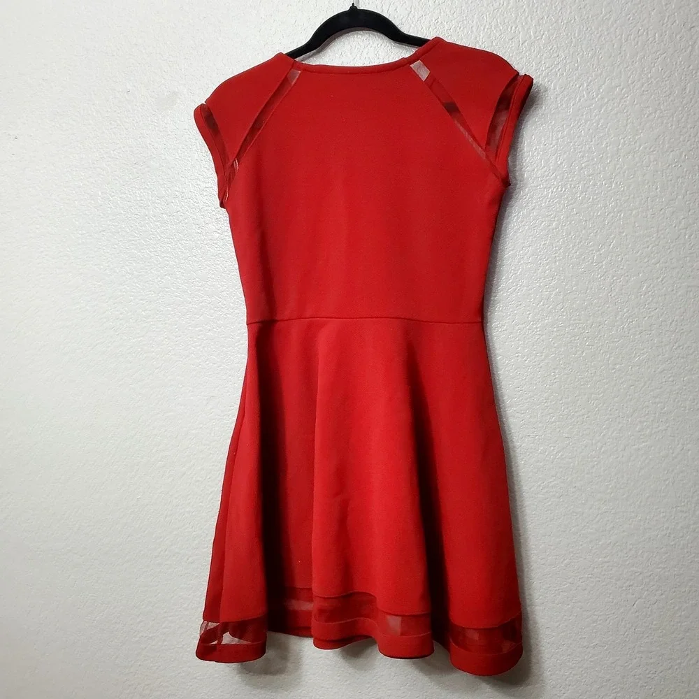 The Children's Place◇Girl's Red Fit & Flare Dress With‎ Mesh Details◇Size XXL 16